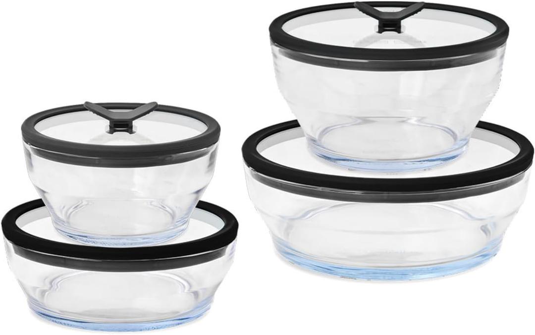 Anyday 8-Pc Microwave Cookware & Food Storage Set (Clear Black Sesame), 8-Piece