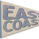 Coastal Beach Room Decor, East Coast Wall Felt Pennants Banners Flags, Retro Blue Coastal Beachy Wall Hanging Decor for Boys Girls Bedroom Room Dorm Beach House