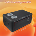 Upgrade Bench Seat Center Console with Cup Holder, Universal Center Console Organizer with USB, Truck Armrest Center Console with Side Pockets for Car and Van Back Bench Seat Storage Box