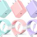 Compatible with iPhone16/15 Charger Fast Charging, 3 Pack 20W USB C Colorful Charger Block with 10 FT USB-C to C Cable Compatible with iPhone 16 15 Pro/Plus/Pro Max,Pad Pro 12.9/11 inch,Pad Air 5th
