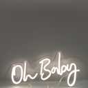 DIVATLA Oh Baby Sign for Backdrop - Oh Baby Neon Sign Shower Decorations, Gender Reveal, Led Sign for Backdrop & Wall Decor, Photo Prop, Gif for New Parents, Warm White