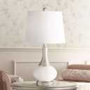 Serrena 23" High Table Lamp Silver White Glass Night Light Nightlight
