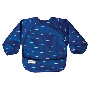 Tiny Twinkle Mess Proof Baby Bib,Waterproof Smock Baby Bib for Eating,Machine Washable Long Sleeve Bib,Baby Led Weaning,Toddler Bib,BLW Supplies(Ocean Life, Large 2-4 Years)