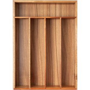 Silverware Organizer Kitchen Drawer Organizer Utensil Organizer Acacia Silverware Holder Cutlery Organizer in Drawer Flatware Organizer Tray(5 slots, Acacia