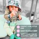 TidyFriend Baby Bottle Anti Colic with Straw 8oz – Built in Nipple Valve & Base Vent Hole for Gas Reduction, Upright Position Hand Free Bottle for 6m-2y Kids [Use Under Caregiver Assisted] (Green)