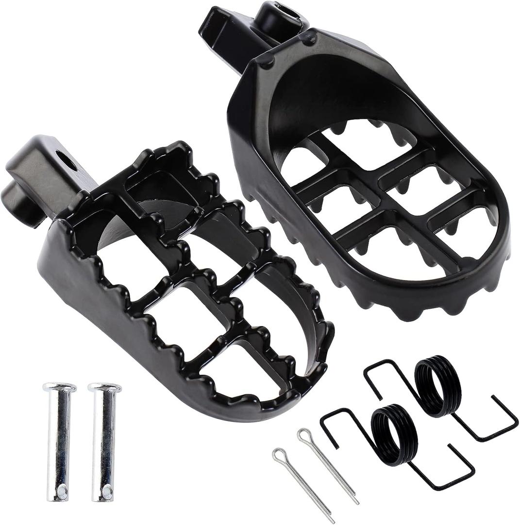 Black Foot Pegs Rest Footpegs Compatible with Yamaha PW50 PW80 BW80 DT50 RT100 RT180 T225S TT225T TTR110 TTR50E TTR90 TW200 WR200 WR250 WR500 XT250 XT350 XT600 YZ125 YZ250 YZ490 YZ80