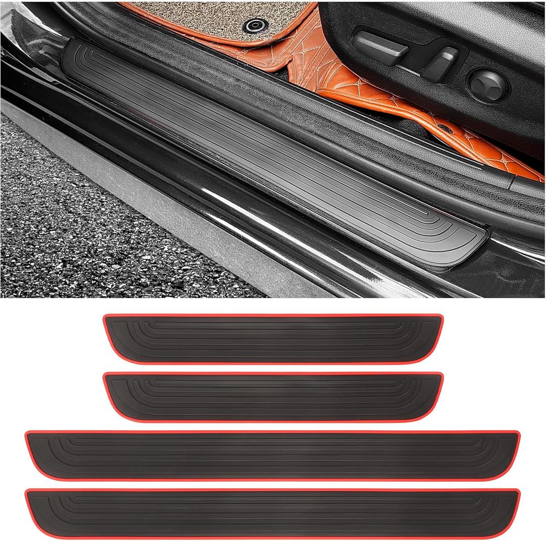 4PCS Car Door Sill Protector,Anti-Scratch Rubber Car Door Protector Edge Guards for Door Steps,Universal Waterproof Door Threshold Strips Exterior Accessories for Car Truck SU, 70",