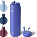 BOTTLE BOTTLE Stainless Steel Water Bottle with Straw and Lid,32 oz Vacuum Insulated Water Bottle,Stay Cold for 24 Hrs, Hot for 12 Hrs, Leak-Proof Wide Mouth Water Bottles for Men,violet blue
