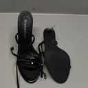 Strappy High Stiletto Heels, Ankle Strap Buckle Heeled Womens Sandals, Sexy Comfort Open Round Toe Heels for Daily Party Dress (8, Black)