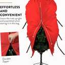 ZOBER Upright Christmas Tree Storage Bag With Drawstring Hem - Oxford Waterproof Fabric Christmas Tree Bag For Storage Box For Xmas - Strong, Durable Straps & Handles (Red W/Straps, 9 Feet)