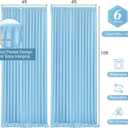 Blue Backdrop Curtains 6 Panels - Wrinkle-Free Light Blue Curtains Polyester Photography Drapes Photo Background for Baby Shower Birthday Party Decorations- 24 X10FT (Blue)