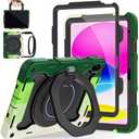 ROISKIN Case for iPad 11 inch (A16) 11th Generation 2025, iPad 10th Generation Case 10.9" for Kids with Screen Protector,360 Kickstand & Handle,Shoulder Strap,Heavy Duty Military Grade Drop Protection
