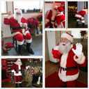 11pcs Santa Claus Costume for Men Women Adults Deluxe Santa Costumes Suit Outfit Christmas with Bell (Red, S)