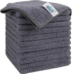 HOMEXCEL Grey Microfiber Cleaning Cloth, 12 Pack Premium Microfiber Towels for Cars, Lint Free, Scratch-Free, Highly Absorbent, Reusable Cleaning Rags for Car, Household, Kitchen, Window, 11.5"X11.5"