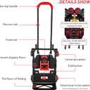 Folding Hand Truck, Portable Dolly Cart with Rubber Wheels and Retractable Handle, 2 in 1 Design 330lbs Capacity Hand Cart Foldable for Transportation/Luggage/Mobile/Travel/Office Use
