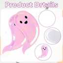 Meanplan 60 Pcs Halloween Paper Plates Pink Ghost Dessert Plates 7.9" Boo Ghost Dessert Disposable Dish for Halloween Spooky Party Tableware Birthday Baby Shower Party Supplies