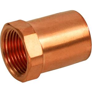 Supply Giant GUGA0100 Adapter Fitting Solder Cup and Female Threaded Connect, 1, Copper