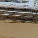 10x14 Picture Frame Set of 4, Made of Glass and Distressed White Wooden Frame, Display 8x12 Pictures with Mat or 30 x 40cm Diamond Painting Art without Mat for Wall Mounting, Gallery Photo Frames