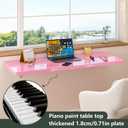 Clikuutory Wall Mounted High Gloss Folding Table, Wall Desk Fold Down for Small Spaces, Folding Workbench for Laundry Room, Home Office, Kitchen, Bedroom, Home Bar, Pink (47.2"19.7")