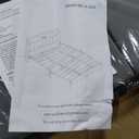 King Size Platform Bed Frame with LED Lights, Grey Upholstered Headboard with 2-Tier Storage Shelves, Charging Station, Noise Free, No Box Spring Needed, Easy Assembly