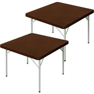 2 Pack Square Fitted Tablecloth 24X24 Inch Stretch Spandex Card Table Cover Brown Washable Table Cloth Elastic Table Topper for Indoor and Outdoor 2 Pack Square Fitted Tablecloth 24X24 Inch Stretch Spandex Card Table Cover Brown Washable Table Cloth Elastic Table Topper for Indoor and Outdoor