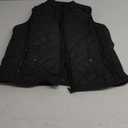 Fuinloth Women's Quilted Vest, Stand Collar Lightweight Zip Padded Gilet (X-Large, Black)
