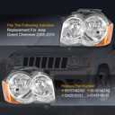 Headlights Assembly Replacement For Jeep Grand Cherokee 2008 2009 2010, Chrome With Amber Reflector
