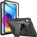 Soke Case for iPad (A16) 11th Generation 11-inch 2025, iPad 10th Generation 10.9-inch 2022, with Built-in Screen Protector and Kickstand, Rugged Full Body Protective Cover - Black