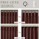 Chestnut Brown 84 Inch Pinch Pleated Linen Curtains 2 Panel Set for Living Room Thick Linen Textured Drapes 84 Inches Long Pinch Pleat Drapes Semi Sheer Curtain for Dining Bedroom Office Rust Maroon