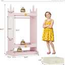 FTZxHKLX Kids Dress Up Storage with Mirror, Kids Open Hanging Armoire & Costume Storage Dresser, Costumes Wardrobe Closet for Bedroom, Nursery, Preschool, Pink, 25.6" W x 15.75" D x 42" H