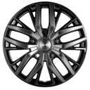 14-Inch ABS Hubcaps with Steel Rings & Adjusters, Patented Design, Universal Fit, Set of 4 Wheel Covers (Silver-Black)