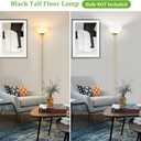Coucrek Floor Lamp, LED Standing Lamps with White Plastic Shade, Corner Floor Lights for Living Room Bedroom, Rotary Switch, Bulb not Included, Gold
