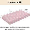 Halloween Spooky Pink Bows Baby Crib Sheets Cute Pastel Bows Soft Crib Sheet Spooky Season Fitted Crib Mattress Cover for Standard Crib and Toddler Mattresses 52"x28" (One size)