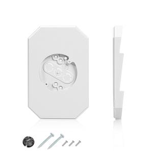 Siding Light Mounting Block, 8141DBL Vinyl Siding Mounting Block with Built-in Electrical Box, Outdoor Mounting Plate kit for 1/2 inch Double, White, 1 Pack