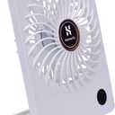 Personal Battery Operated Desk Fan, Rechargeable Fan, 2000mAh Battery, Power Display and 180 Tilt Folding, Ultra Quiet and Portable, Office, Camping, in Car (White), Compact