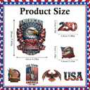Dazoratix 250th Anniversary Car Decals - 7 Pcs USA Eagle 250 Years America Flag Patriotic Merchandise 4th of July American Independence Vinyl Rearview Mirror Stickers for Window Vehicles Truck Bumpers