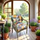 Indoor Outdoor Wicker Chair Cushions with Ties Non Slip Waterproof Outdoor Patio Chair Cushion Set 41.7"*20.8"*3.5" for Garden Porch Decoration