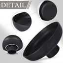 Modern Large Black Fruit Bowl - Concrete Black Pedestal Decorative Bowls, Handicraft Multi-Functional Key, Candy Bowl, Centerpiece for Entry Table, Kitchen Island Counter, Coffee Table Home Decor