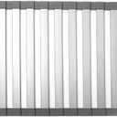 Mistifi Large Rollable Dish Drying Rack, Over The Sink Drying Rack Sink Cover Kitchen Sink Accessories Kitchen Rolling up alluminum Drainer, Foldable, Rollable (Black 17.9''）