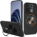 Compatible for Oneplus 10 Pro 5G Phone Case (2022), 360 Rotatable Ring Holder Kickstand/Stand Silicone TPU Silm Fit Shockproof Protective Cover Case for Oneplus 1+ 10 Pro (6.7 inch) - Black