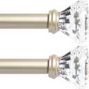Curtain Rods Diamond End Cap 28 to 48 Inch, 1 Inch Pole Color Black (Nickel, 48 to 84 Inch)