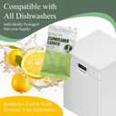 24 PCS Dishwasher Cleaner and Deodorizer Tablets, with Sink Drain Filter Basket, Deep Cleaning Formula Tablets for Removing Limescale, Odor, Smell, Hard Water Residue(Lemon-Scented)