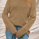 PRETTYGARDEN Womens Sweaters Fall Fashion 2025 Oversized Long Sleeve Mock Neck Chunky Knit Pullover Tops Winter Clothes (L)