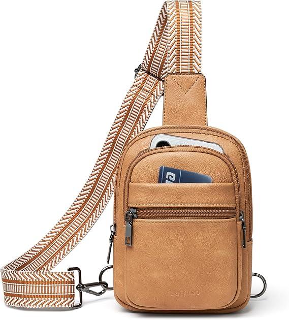 3L SMALL Sling Bag Fanny Packs For Women Men Mini Crossbody Chest Belt Travel Bag Purse Handbag Faux Leather Fashion Cute