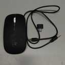 LED Wireless Mouse, Slim Rechargeable Silent Bluetooth Mouse, Portable USB Optical 2.4G Wireless Bluetooth Two Mode Computer Mice with USB Receiver and Type C Adapter (Black)