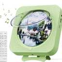 Portable CD Player with Bluetooth Desktop CD Player for Home CD Music Players with Remote Control,Timer,Built-in Dual Speakers with LED Display Home Audio Boombox FM Radio (Green)
