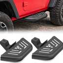 for JK Side Steps Small Running Boards Compatible with 2007-2018 Jeep Wrangler JK JKU Unlimited 2 Doors, Heavy-Duty Steel Nerf Bars Bolt-on Step Plates (2PCS, Black)