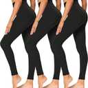 High Waisted Leggings for Women - Soft Athletic Tummy Control Yoga Pants for Cycling Dance Tights (Large-X-Large, 3 Pack Black, Black, Black)