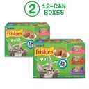 Purina Friskies Wet Cat Food Pate Variety Pack Salmon Dinner, Turkey and Giblets Dinner and Mixed Grill - (2 Packs of 12) 5.5 oz. Cans, BB JAN 2027