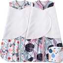 Newborn Sleep Sack Baby Swaddle,3-Way Adjustable Wearable Blanket,100% Rayon Cotton Swaddling sleeping bag. (Banana&Flower, 6-12 Months)